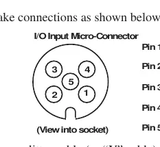 I/O Input Micro-Connector pinout