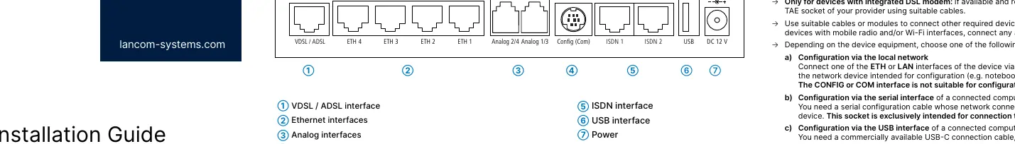 Rear panel interface layout