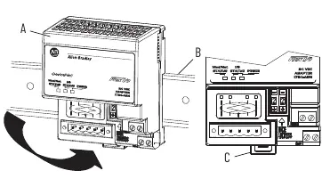DIN rail mounting procedure