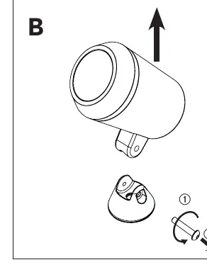 Wall mounting steps (B and C)