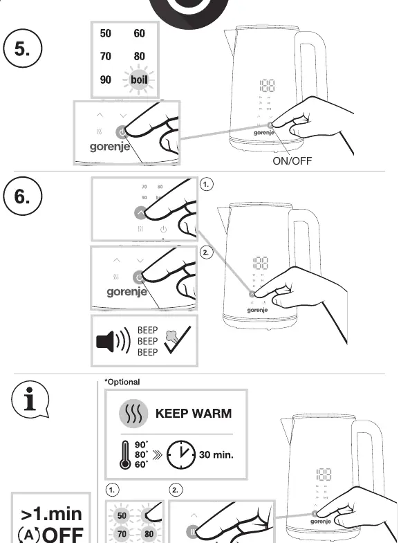 Temperature selection and Keep Warm function
