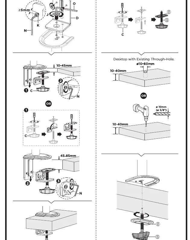 Clamp and Grommet mounting options