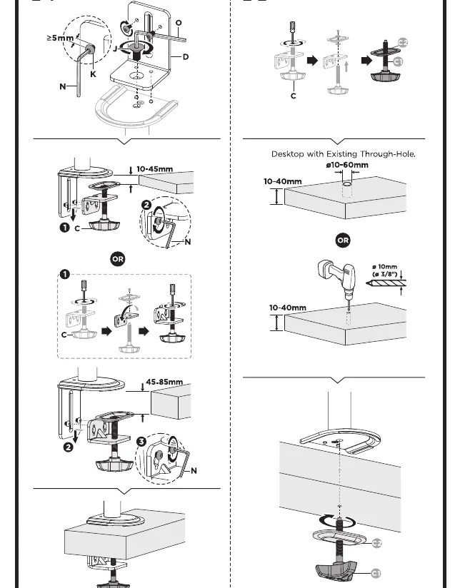 Clamp and Grommet mounting procedures.
