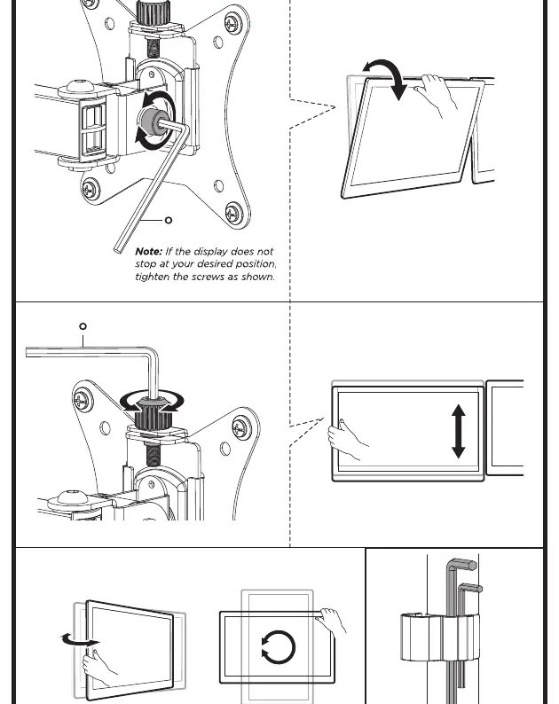 Adjustment points for monitor positioning