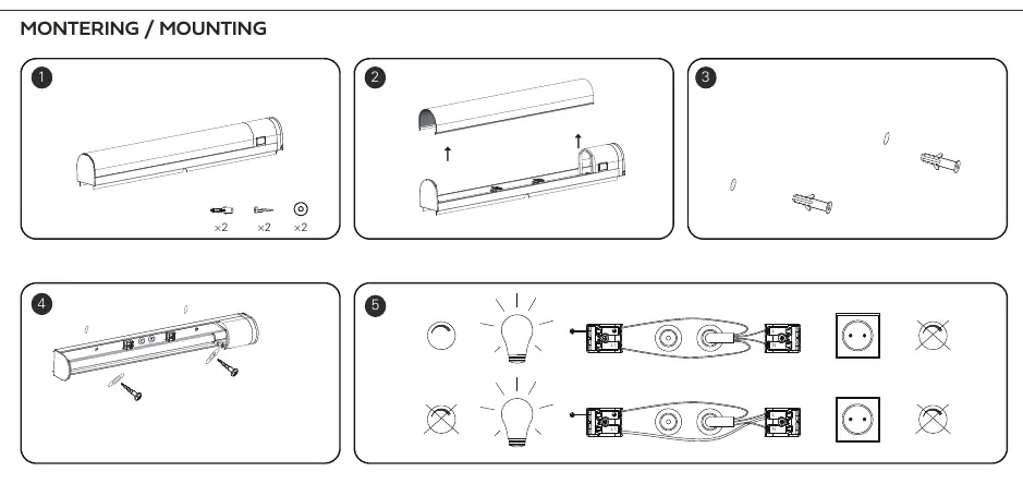 Mounting steps for the bathroom fixture