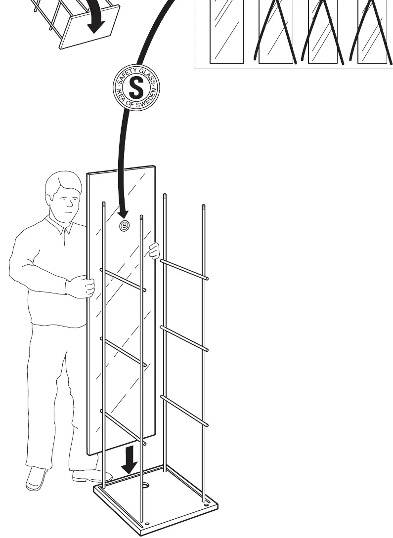 Glass panel insertion.