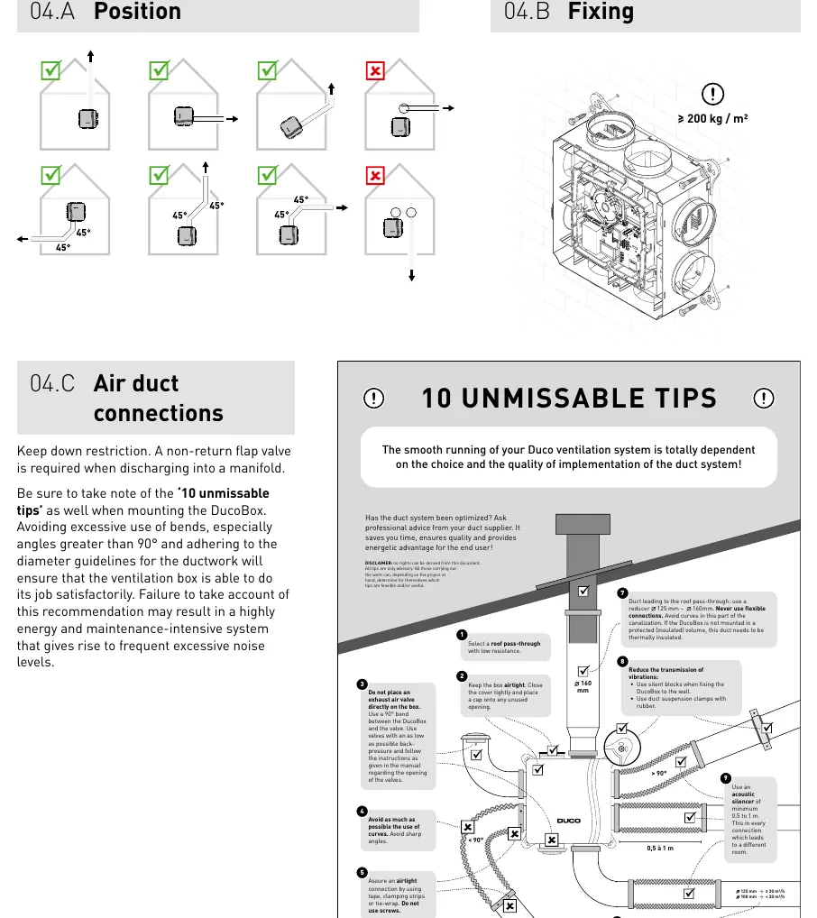Mounting and ducting tips