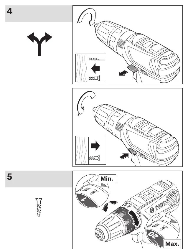 Setting rotation direction and torque