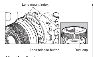 Attaching the lens to the camera