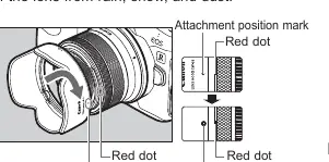Attaching the lens hood