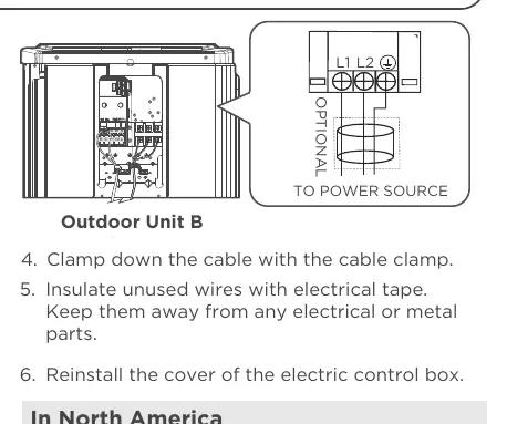 Outdoor unit wiring connection