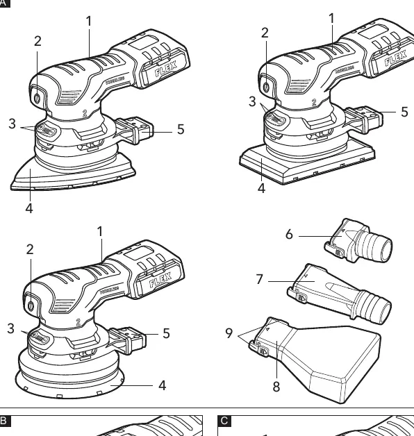 Overview of the sander components
