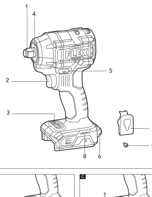 Overview of the FLEX IW 1/2" 400 18-EC components