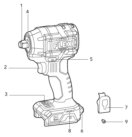 Overview of the impact wrench components