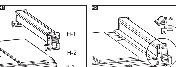 Rip fence attachment.