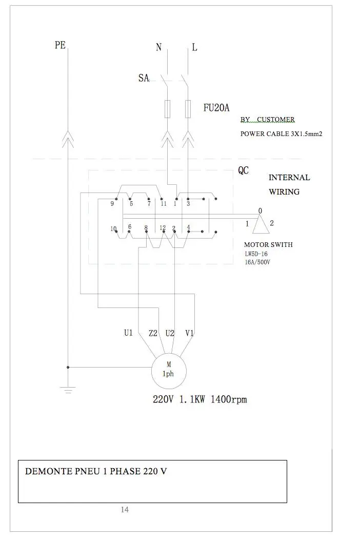 Connect the single-phase 220V power supply.
