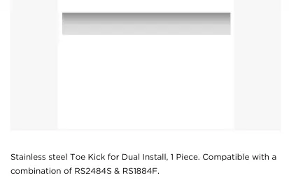 Stainless steel toe kick component