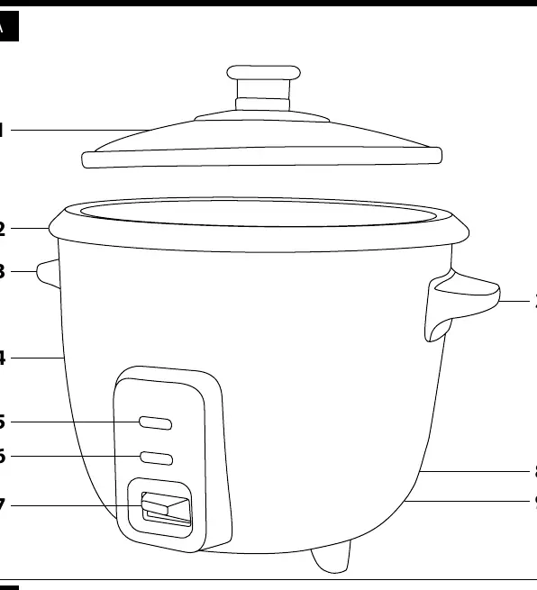 Diagram of the Sencor SRM 0600WH rice cooker components