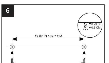 Mounting diagram showing screw placement.