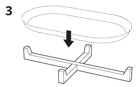 Placing a dish on the assembled stand.