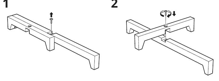 Assembling the stand pieces and securing with the screw.