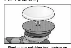 Attaching the polishing tool.