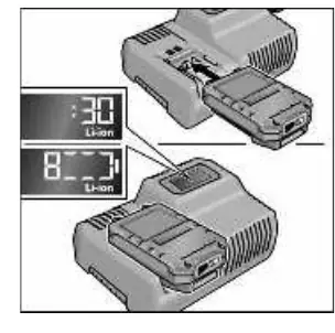Charging process and display indicators.