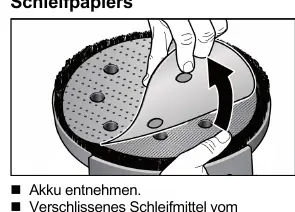 Attaching/changing the Velcro sandpaper