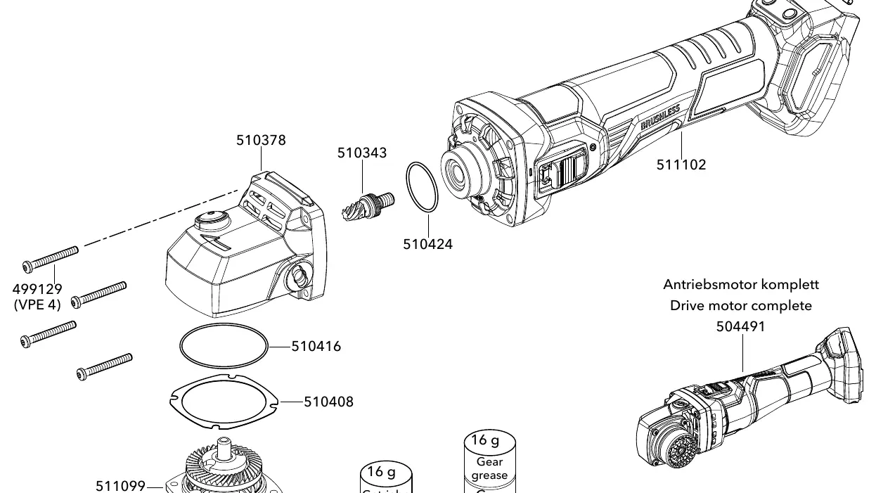 Exploded view of the BME 18.0-EC components