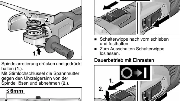 Mounting the grinding wheel