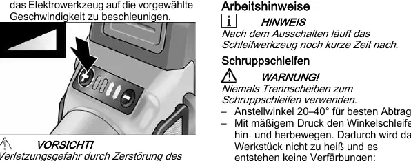 Speed control button (LBE model)
