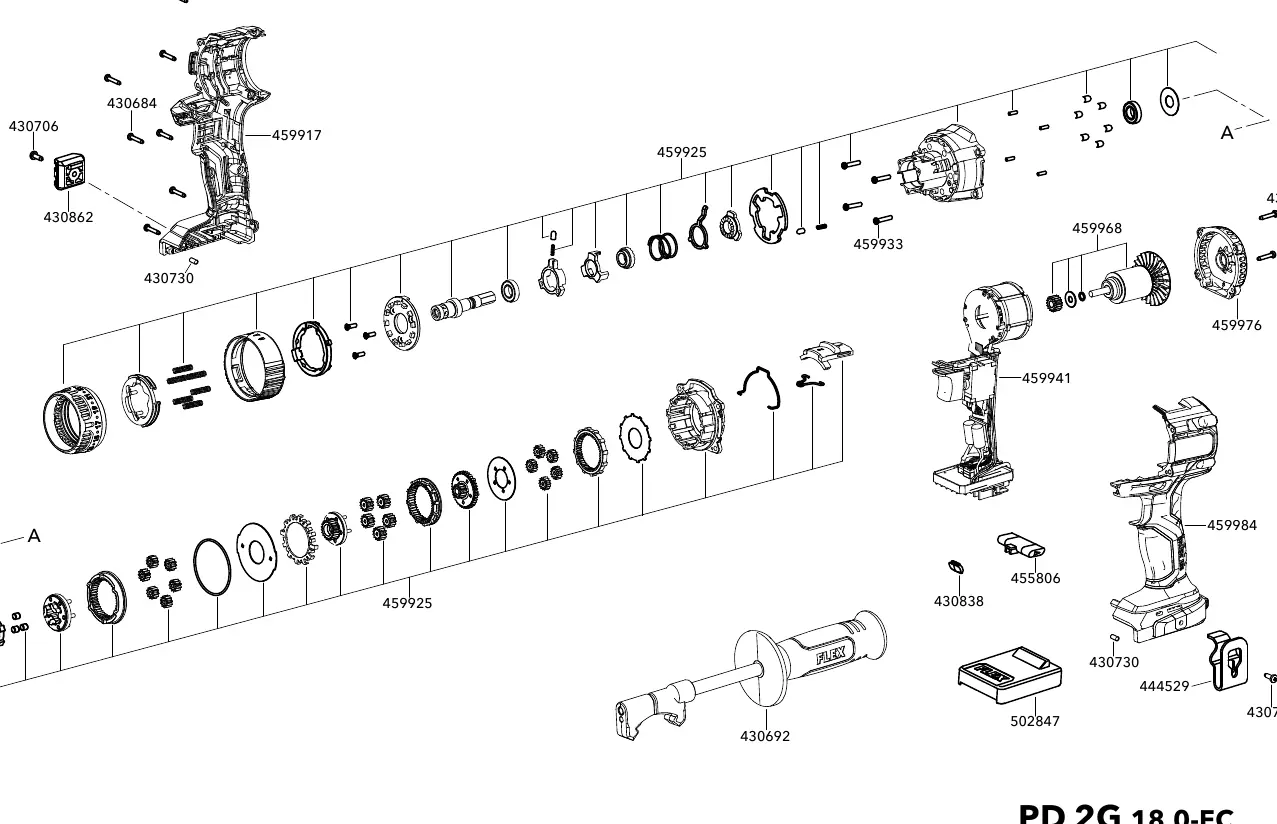 Exploded view of the FLEX PD 2G 18.0-EC