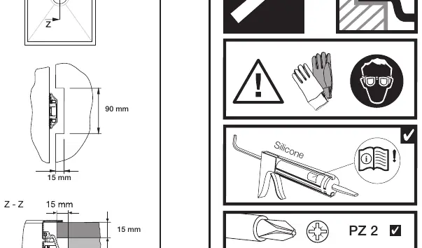 Cutout dimensions and mounting details