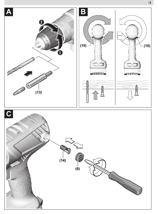 Tool change and rotational direction