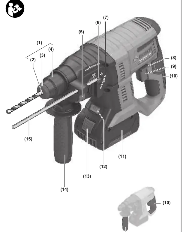 Main components of the GBH 180-LI
