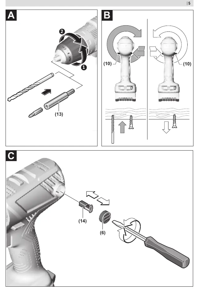 Tool change and rotational direction