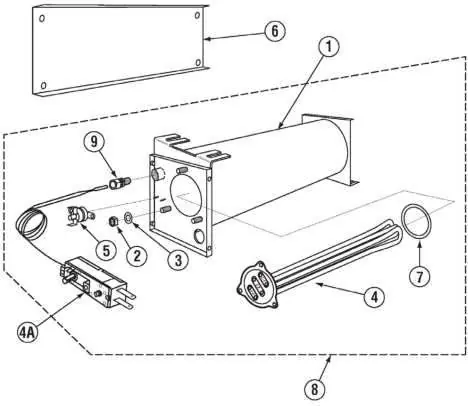 New Booster Heater (Triangular Flange) Assembly