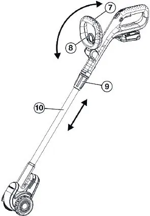 Adjusting the tool's handle and shaft length.