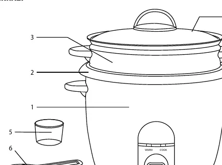 Rice cooker parts diagram