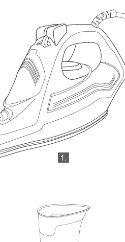Steam iron and water filling cup