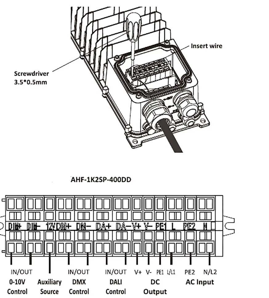Wiring diagram for the remote driver.