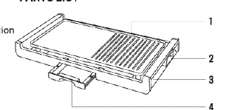 Parts diagram of the CREATE STONE FLAT BAMBOO electric grill