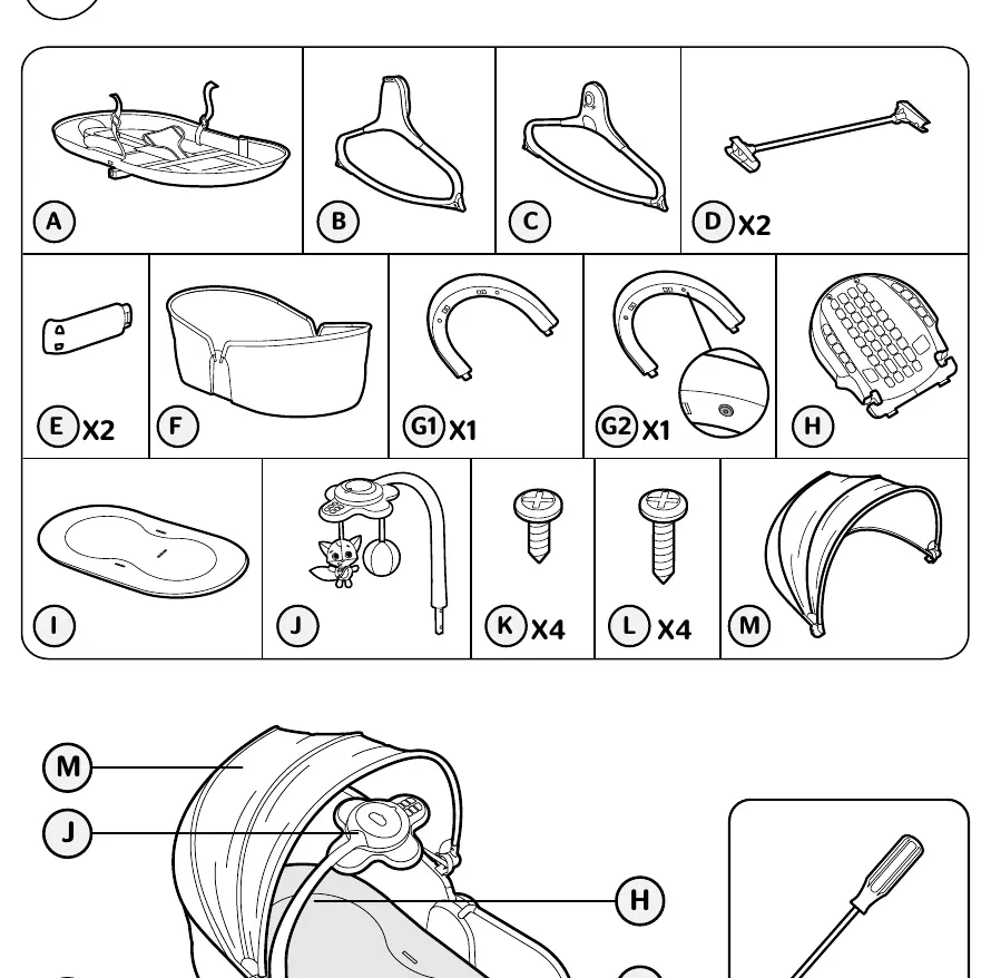Parts list for assembly