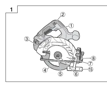 Main components of the C 1806DA circular saw