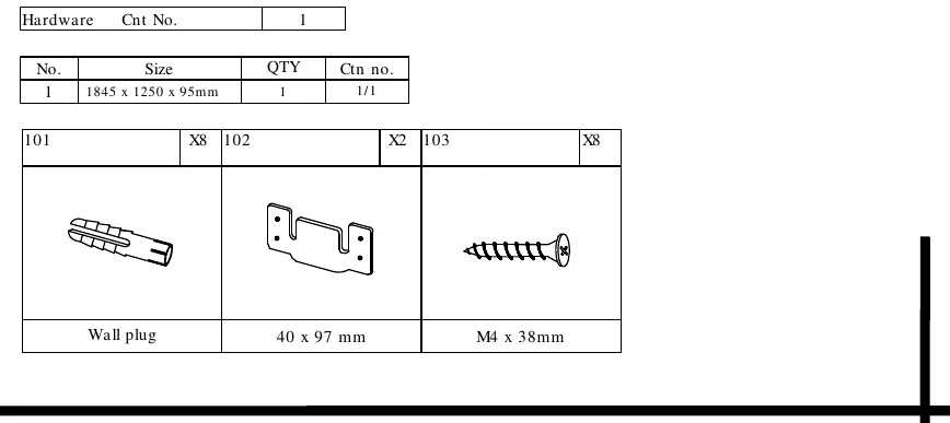Hardware components list