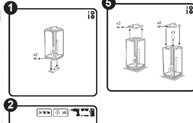 Assembly steps for the outdoor light fixture