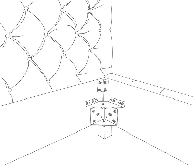 Corner hardware assembly detail