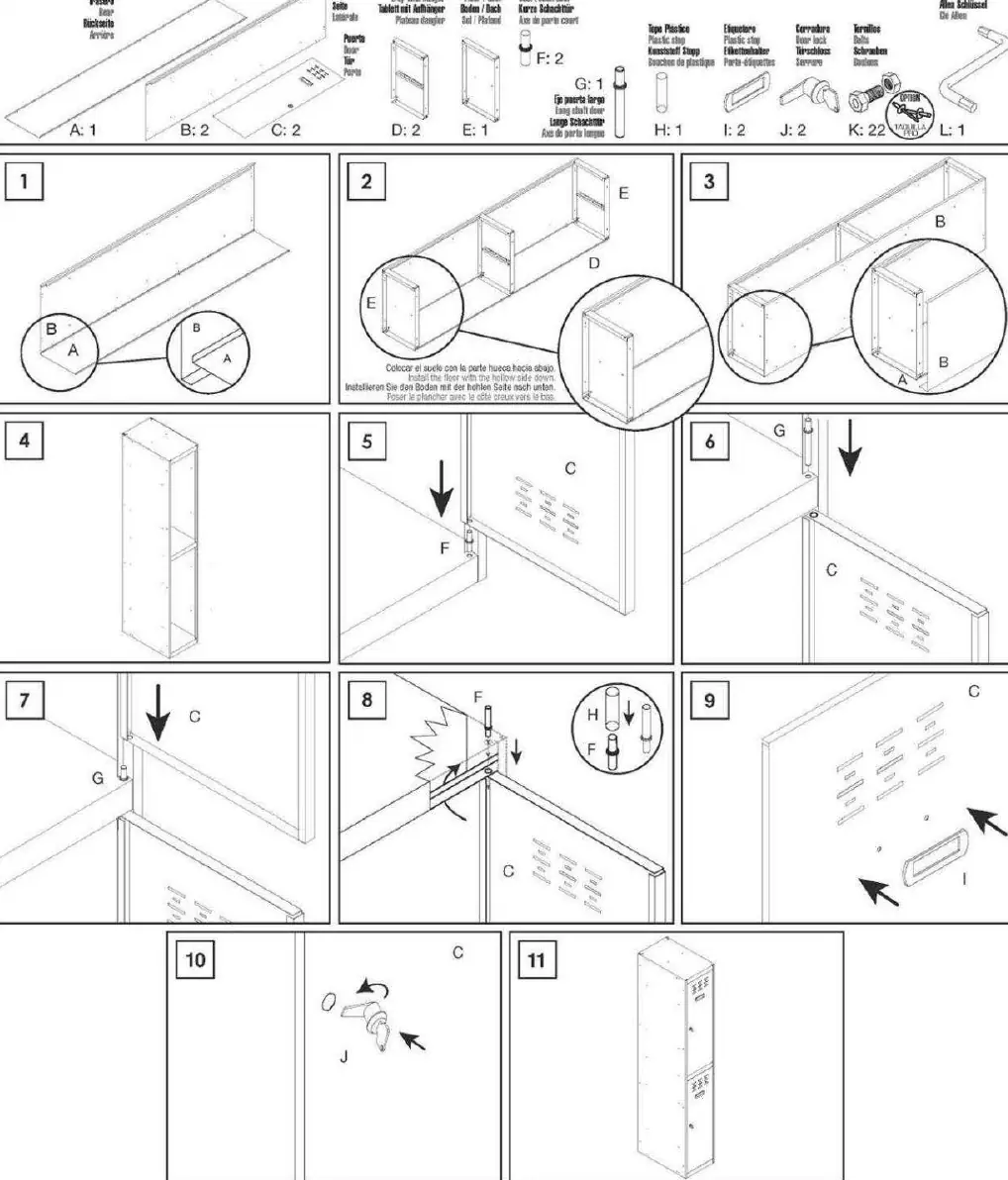 Step-by-step assembly diagram