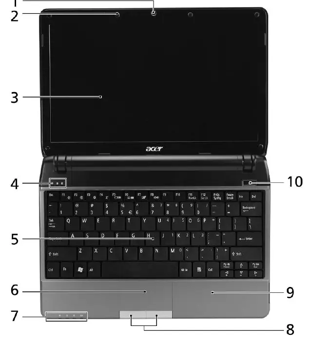 Top view of the Acer Aspire notebook