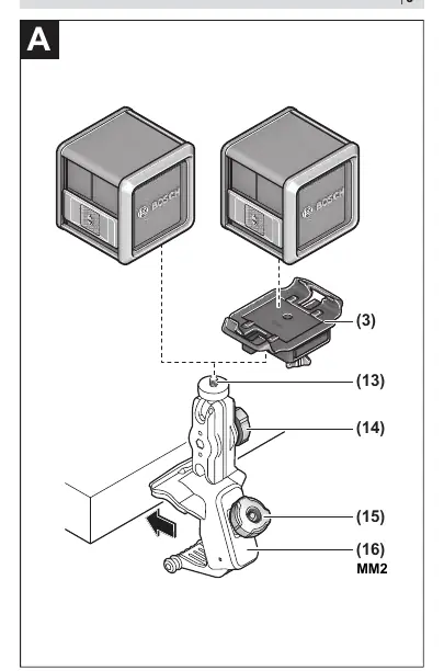 Mounting the tool using the holder